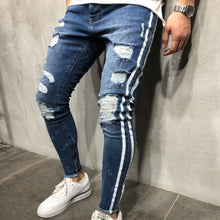 Load image into Gallery viewer, Men Stylish Ripped Jeans Pants Biker Skinny Slim Straight Frayed Denim Trousers New Fashion skinny jeans men Clothes