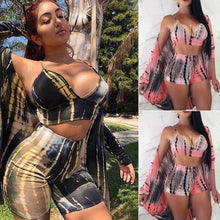 Load image into Gallery viewer, High Waist Gradient Shorts Two Piece Beach Party Wear Set