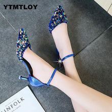 Load image into Gallery viewer, Women Pumps High Thin Heel Bling Bridal Wedding Shoes Classic Pointed Toe Party Shoes Pumps