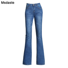 Load image into Gallery viewer, Women Spring Slim Wide Leg Ladies Denim Trousers Elastic High Waist Woman Jeans