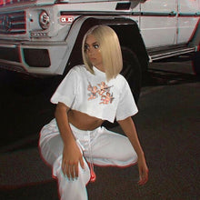 Load image into Gallery viewer, Angel Print Women Short Sleeve Casual Loose T-Shirt Woman Crop Tee Short Tops 2019 Summer Tshirt Streetwear feminina camiseta