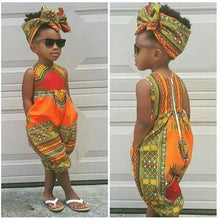 Load image into Gallery viewer, Summer African Dresses Kids Fashion Print Romper Baby Girls Dashiki Bazin Bohemian Jumpsuit Children Riche Ankara Africa Clothes