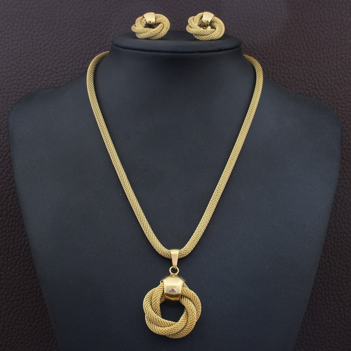 Women Stainless Steel Jewelry Sets Pendants And Earrings