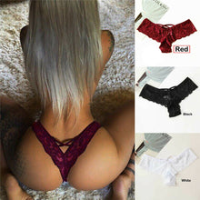 Load image into Gallery viewer, Red 1 Pack Women G-String Thongs Lot Sexy Lace Lingeries Briefs high waist Underwear Panties Plus Size Female Underwears