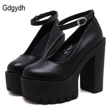 Load image into Gallery viewer, Women&#39;s High-heeled shoes sexy thick heels platform pumps