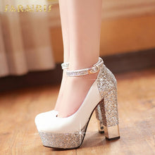 Load image into Gallery viewer, Bling Upper Pumps Shoes Women High Heels Sexy Party Wedding Bride Shoes Woman