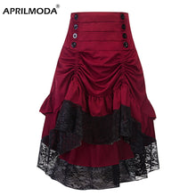 Load image into Gallery viewer, Gothic Skirt Lace Women Clothing High Low Ruffle Lolita Red Medieval Victorian Gothic Punk Skirt