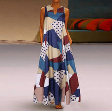 Load image into Gallery viewer, Summer Casual Linen Loose Sleeveless Printed Long Maxi Dress