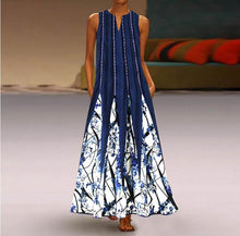 Load image into Gallery viewer, Summer Casual Linen Loose Sleeveless Printed Long Maxi Dress