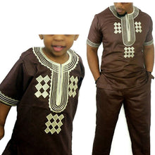 Load image into Gallery viewer, dashiki men african mens suits tops shirts pant 2 pieces set  3xl 4xl