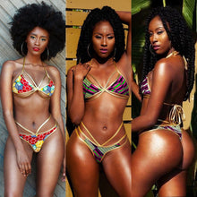Load image into Gallery viewer, Printed Two-Pieces Brazilian High Waist Bathing Suit African Print