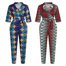 Load image into Gallery viewer, Autumn Robe Africaine 2020 News African Dresses for Women Shoulder Off Dashiki Print Fashion V Neck Jumpsuit Plus Ladies Clothes