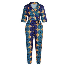 Load image into Gallery viewer, Autumn Robe Africaine 2020 News African Dresses for Women Shoulder Off Dashiki Print Fashion V Neck Jumpsuit Plus Ladies Clothes