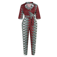 Load image into Gallery viewer, Autumn Robe Africaine 2020 News African Dresses for Women Shoulder Off Dashiki Print Fashion V Neck Jumpsuit Plus Ladies Clothes