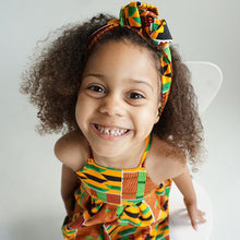 Load image into Gallery viewer, Girls African Clothing Children Bazin Riche Dashiki Fashion Cute Dresses Striped Printed Rompers for Baby with Headband