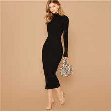 Load image into Gallery viewer, Solid Long Sleeve Form Fitted Pencil Dresses Beautiful Women
