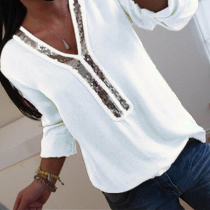 Chiffon Solid Shirt V-Neck Short Sleeve Summer Casual Loose Tops Blouse