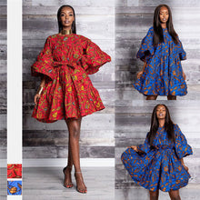 Load image into Gallery viewer, Dashiki Fashion Print Ruffle Sleeve Dress for Women