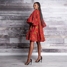 Load image into Gallery viewer, Dashiki Fashion Print Ruffle Sleeve Dress for Women