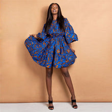 Load image into Gallery viewer, Dashiki Fashion Print Ruffle Sleeve Dress for Women