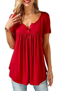 Women Summer V-Neck Short Sleeve Sexy Long Style Tops