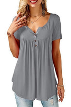 Load image into Gallery viewer, Women Summer V-Neck Short Sleeve Sexy Long Style Tops