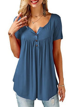 Load image into Gallery viewer, Women Summer V-Neck Short Sleeve Sexy Long Style Tops