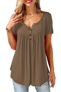 Women Summer V-Neck Short Sleeve Sexy Long Style Tops