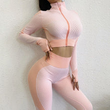 Load image into Gallery viewer, Women&#39;s Yoga Suit Long Sleeve Zipper Sportwear Tracksuit Female Gymshark Fitness Jumpsuit Sport Clothes For Women