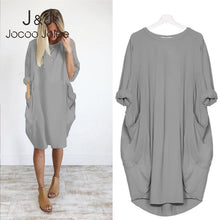 Load image into Gallery viewer, New Arrival O Neck T Shirt Dress With Pockets