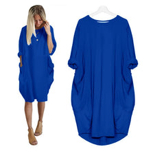 Load image into Gallery viewer, New Arrival O Neck T Shirt Dress With Pockets