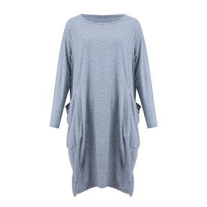 New Arrival O Neck T Shirt Dress With Pockets