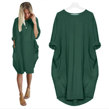 Load image into Gallery viewer, New Arrival O Neck T Shirt Dress With Pockets