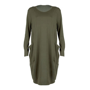 New Arrival O Neck T Shirt Dress With Pockets