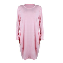 Load image into Gallery viewer, New Arrival O Neck T Shirt Dress With Pockets