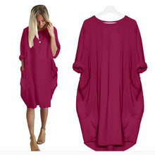 Load image into Gallery viewer, New Arrival O Neck T Shirt Dress With Pockets