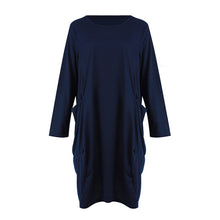 Load image into Gallery viewer, New Arrival O Neck T Shirt Dress With Pockets