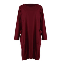 Load image into Gallery viewer, New Arrival O Neck T Shirt Dress With Pockets