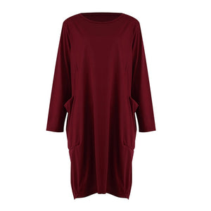 New Arrival O Neck T Shirt Dress With Pockets