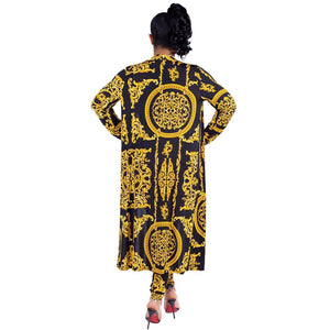 Print Elastic Baggy Pants Rock Style Dashiki Suit For Lady/wome