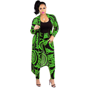 Print Elastic Baggy Pants Rock Style Dashiki Suit For Lady/wome