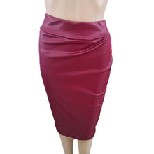 Load image into Gallery viewer, Women High Waist Faux Leather Pencil Skirt Body con Skirt Solid Sexy