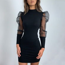 Load image into Gallery viewer, Vintage Body-Con Business Office Puff Sleeve Dress