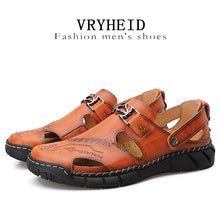 Load image into Gallery viewer, VRYHEID Big Size 38-50 New Summer Men Sandals 2020 Leisure Beach Men Casual Shoes High Quality Genuine Leather The Men&#39;s Sandals