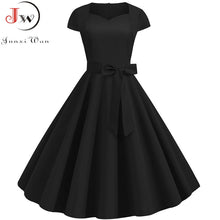Load image into Gallery viewer, Women Vintage Solid Red Party Dresses &amp; Belt