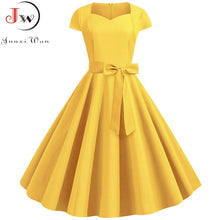 Load image into Gallery viewer, Women Vintage Solid Red Party Dresses &amp; Belt