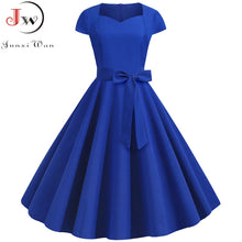 Load image into Gallery viewer, Women Vintage Solid Red Party Dresses &amp; Belt