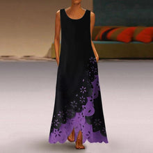 Load image into Gallery viewer, Bohemian Summer Sleeveless Print Round Neck Beach Women Dress