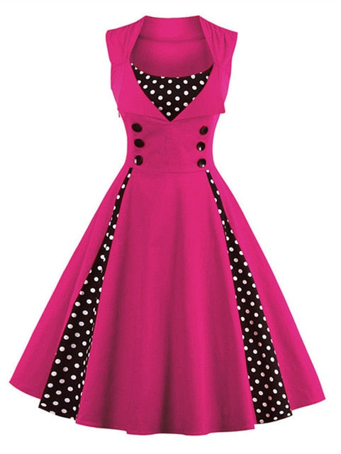 Robe Retro  Vintage Dress 50s 60s Rockabilly Summer Party Dresses Elegant Tunic Vestidos Casual