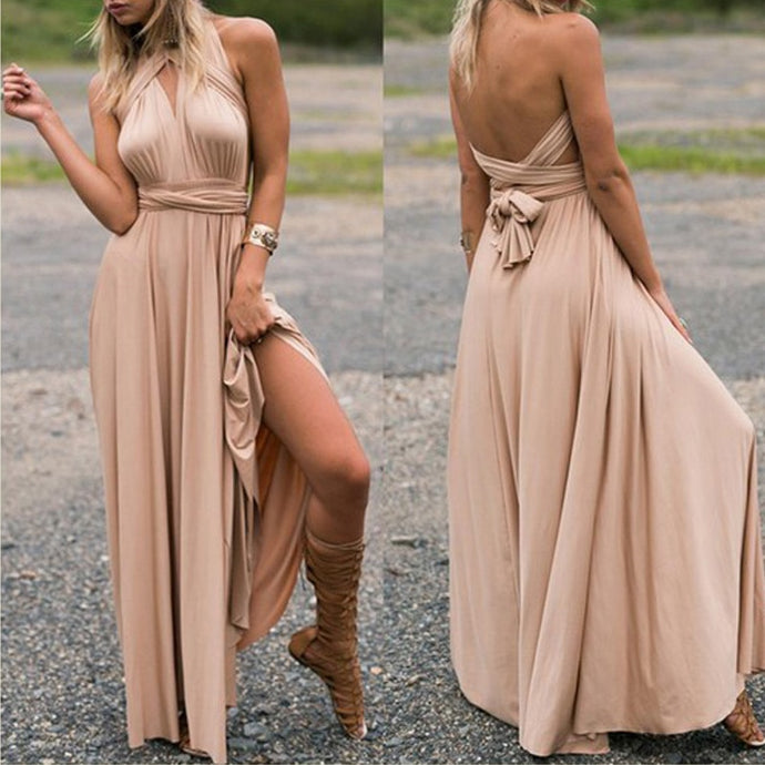 Sexy Long Bridesmaid Hollow Out Party Dress